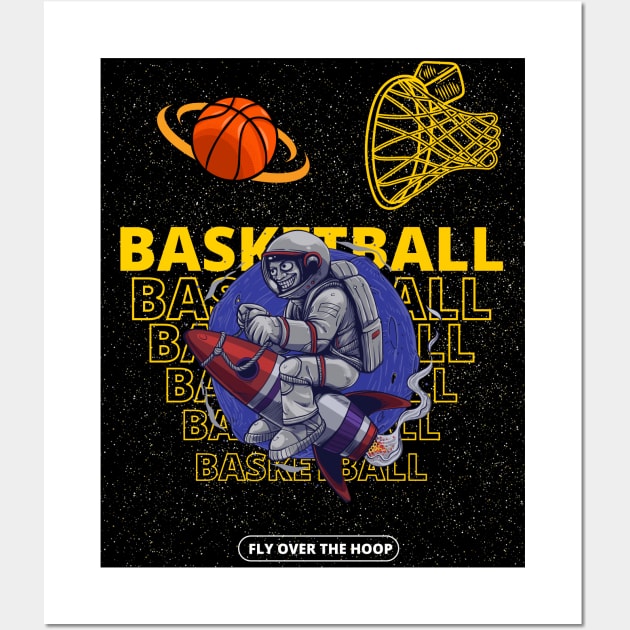 Vintage Retro Basketball Art Design Wall Art by mieeewoArt